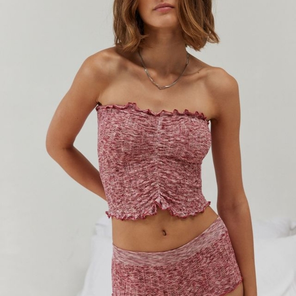 Urban outfitters NWT pink red tube top S - Picture 1 of 5